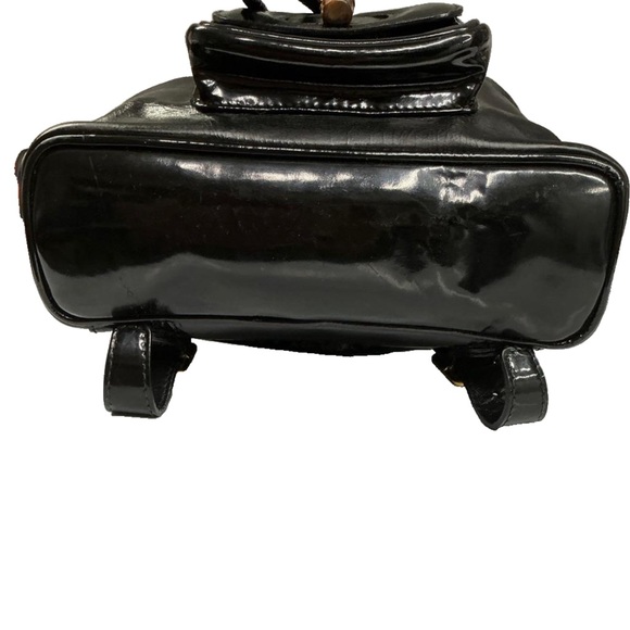 Gucci Black Bamboo Patent Leather Backpack - Picture 8 of 12